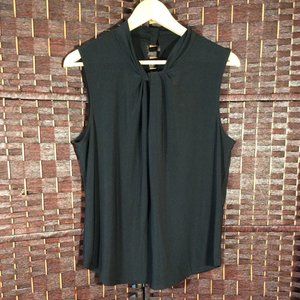 Ladies Medium  Black Sleeveless Top w/ Knot Neckline